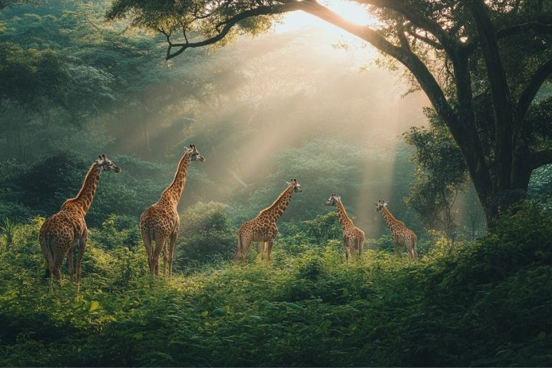 Giraffer som vittnar om Jehovas skapelse