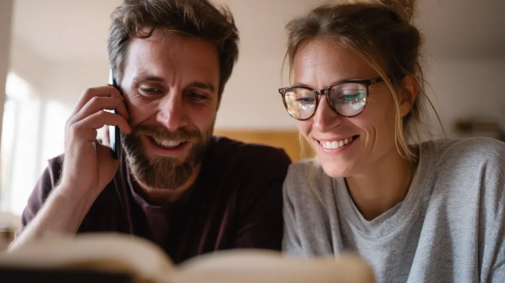 Samtal under gratis bibelkurs online mellan två personer via videosamtal.
